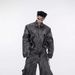 Men's Clothing Niche Retro Distressed Denim Suit Jacket Coat Wasteland Heavy Zipper Large Pocket Denim Overalls Street_viptrois.com