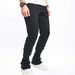 Trendy Tight Fitting Micro Flared Denim Pants For Men's Commuting, Small Horn Solid Color Jeans_viptrois.com