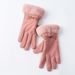 Autumn and winter warm gloves ladies plus velvet thick hair mouth outdoor cycling driving sports touch screen de velvet gloves women_viptrois.com