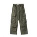 Men's Clothing Retro Army Green Overalls Men's Loose Straight Multi Pocket Wide Leg Pants Vibe Wind Pants Men Ins_viptrois.com