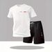 Men's Summer Thin Elastic Quick Drying Fitness Running Sports Suit Set Ice Silk Mesh Short Sleeve Top With Shorts_viptrois.com