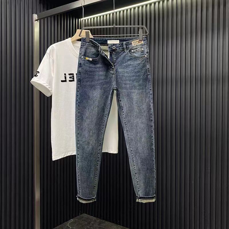 Men's Slim Fit Simple Small Leg Pants Trendy Fashion Cat Whiskers Slimming Long Pants_viptrois.com