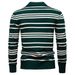 Pure 2025 Autumn Winter New Export European Size Cross-Border Turn-Down Men's Striped Polo Collar Knitted Sweater Men_viptrois.com