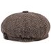 Autumn Winter Warm Woolen Octagonal Large Size Newsboy Beret Big Head Circumference Duckbill Cap Outdoor Unisex Painter_viptrois.com