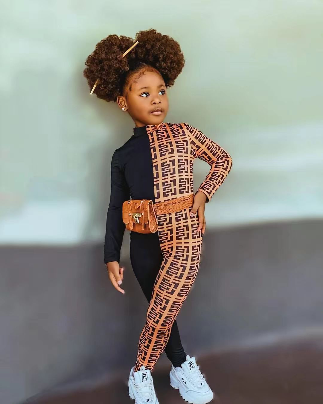 Toddler Girls Clothing new casual long sleeved fashion printed color matching jumpsuit ins style children's clothing_viptrois.com
