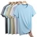 Men's Clothing Ice Silk Stripe Short Sleeved T Shirt Men's Quick Drying Sports Men's Tops_viptrois.com