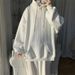 Men's Casual Hooded Sweatshirt - Japanese Style Loose Fit Pullover With Side Pockets For Spring/Autumn (White, Grey, Black) - M-3XL_viptrois.com