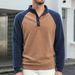 Men's Casual Stand Collar Sweatshirt Jacket – 4-Button Pullover, Lightweight & Breathable (S-XXL, Multiple Color Options)_viptrois.com