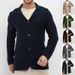 Men's Knit Blazer Cardigan – Slim Fit Long Sleeve Open Front Sweater (S-XXXL, Navy/Black/Charcoal/Khaki/Olive)_viptrois.com