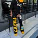 Men's Clothing High street national trend pants high street brand men and women loose printed trousers_viptrois.com