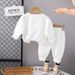 Boys Embossed Letter Long Sleeved Two Piece Suit Autumn New Small And Medium Sized Boy Baby Fashion Sports Long Sleeved Suit Trendy_viptrois.com