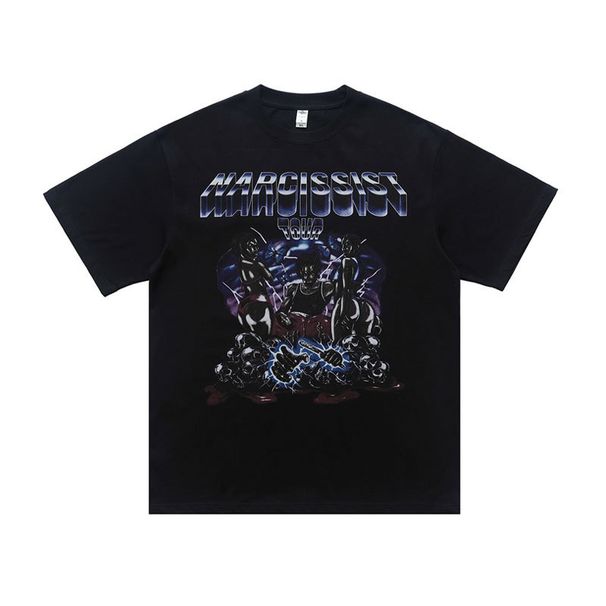 Pure Cotton American High Street Direct-printed Short-sleeve For Men, Loose Fit Half-sleeve T-shirt_viptrois.com