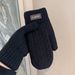 Sports Gloves Skiing Cycling Motorcycle Hiking Touch Screen Gloves Men's Fleece-thickened Warm Gloves Windproof Wool Knit Double Layer_viptrois.com