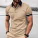 Men's Clothing Men's T Shirt Casual Button Short Sleeved Jacquard Collar Polo Shirt Business Lapel Shirt_viptrois.com