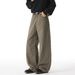 Men's Clothing Textured Pure Cotton Casual Pants Men's Autumn New Style Solid Color Versatile Straight Pants Trendy Brand Slightly Wide Long Pants_viptrois.com
