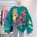 New Style Long Sleeve Crew Neck Loose Street Racing Dog Harajuku Girl Sweatshirt_viptrois.com