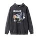 American Street Style Character Print Hoodie For Men, Ins Hip-Hop Loose Washed Vintage Pullover With Holes_viptrois.com