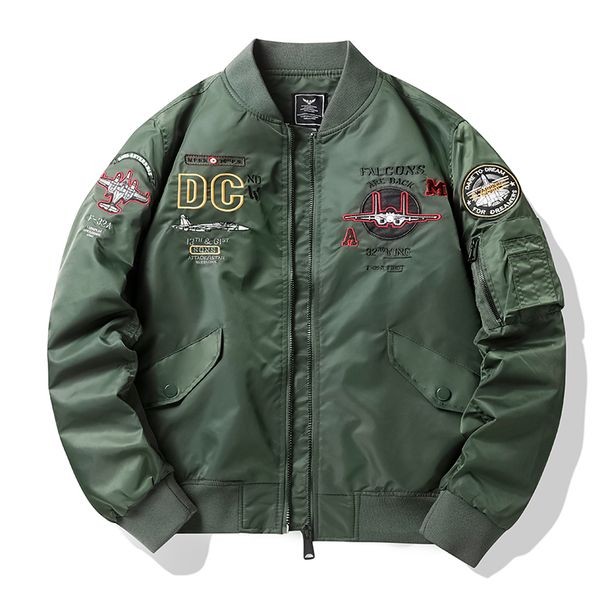 Spring And Autumn New Pilot Jacket Men's Airplane Embroidered Baseball Jacket Large Size Jacket Tooling Jacket_viptrois.com