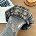 British Plaid JK Style Beret For Women, Spring And Autumn, Face Slimming Artist Hat, Large Head Circumference Newsboy_viptrois.com
