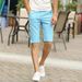 Men's Summer Lightweight 5-Inch Casual Shorts Slim Fit Straight Leg Breathable Mid-Thigh Shorts_viptrois.com