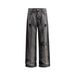 Men's Clothing Retro Washed Hole Workwear Jeans Trendy Brand Loose Straight Men And Women Wide Leg Mopping Casual Trousers_viptrois.com