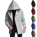 Men's Clothing Slim Windbreaker Hooded Casual Solid Color Jacket Men's Slim Fit Long Hooded Trench Coat Casual Solid Color Jacket For Autumn & Spring_viptrois.com