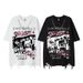 Vintage Hip Hop Rock Singer Graphic Print Men's T-Shirt With Distressed Hem & Chain Detail – Streetwear Casual Tee In Black & White_viptrois.com