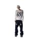 Printed Crew Neck Pullover T-shirt Men's And Women's Clothing European And American Autumn And Winter Fashion New High Street Retro Harajuku_viptrois.com