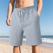 Men's Heavy Beach Shorts Summer Casual Solid Color Large Size_viptrois.com