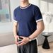 Summer Mature Style Temperament Short Sleeved Sweater Retro Contrast Color Stripes Quality Stripes Trendy Men's T Shirt Tops_viptrois.com