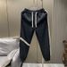 Men's Trendy Striped Sweatpants Spring Loose Fit Tapered Leg Casual Long Pants Versatile Black Youth Bottoms_viptrois.com
