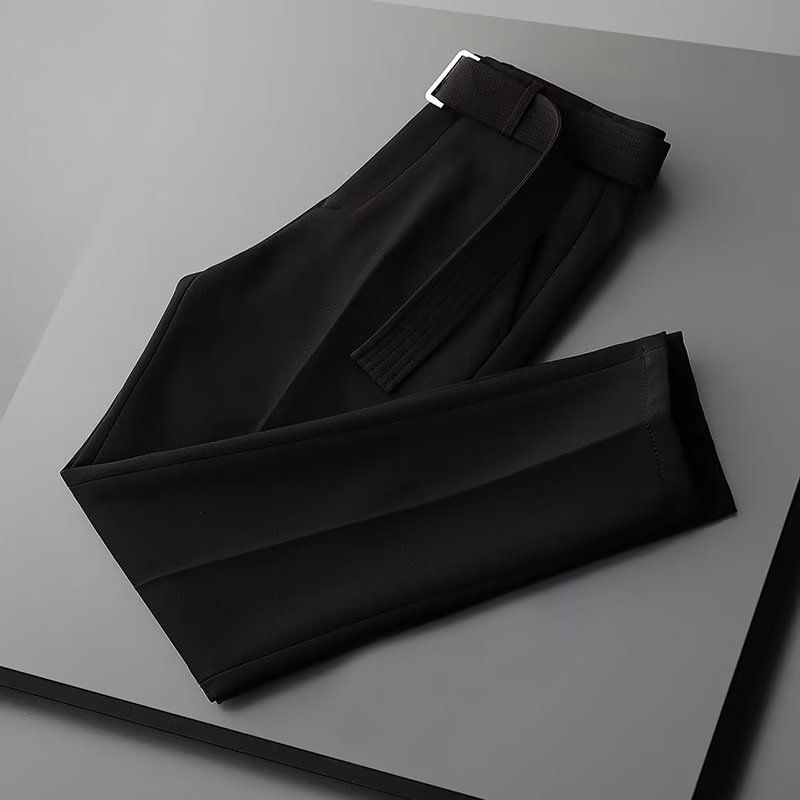 Men's Clothing Summer New Style Fall Feeling Stretch Trousers Slim Fitting 9 Point Pants_viptrois.com