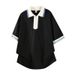Men's American Style Casual Loose Short Sleeved T-Shirt Trendy Patchwork Collared Polo Shirt New Summer Style_viptrois.com