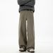 Men's Clothing Twill Slightly Wide Loose Straight Casual Pants Men's Autumn New Textured Cotton Semi Elastic Trendy Brand Retro Long Pants_viptrois.com