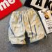 Men's Clothing Yellow Mud Denim Shorts Men's Ripped Drawstring Elastic Waist Mid Length Pants Casual Fashion Brand Loose Five Point Pants_viptrois.com