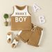 Mother & Kids Children's clothing from one batch 2024 infant and toddler summer sleeveless letter print splicing casual boy small suit_viptrois.com
