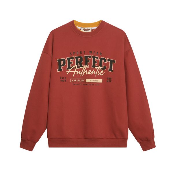 American Street Style Letter Print Crew Neck Sweatshirt Spring Autumn Men's Color Block Casual Loose Long Sleeve_viptrois.com