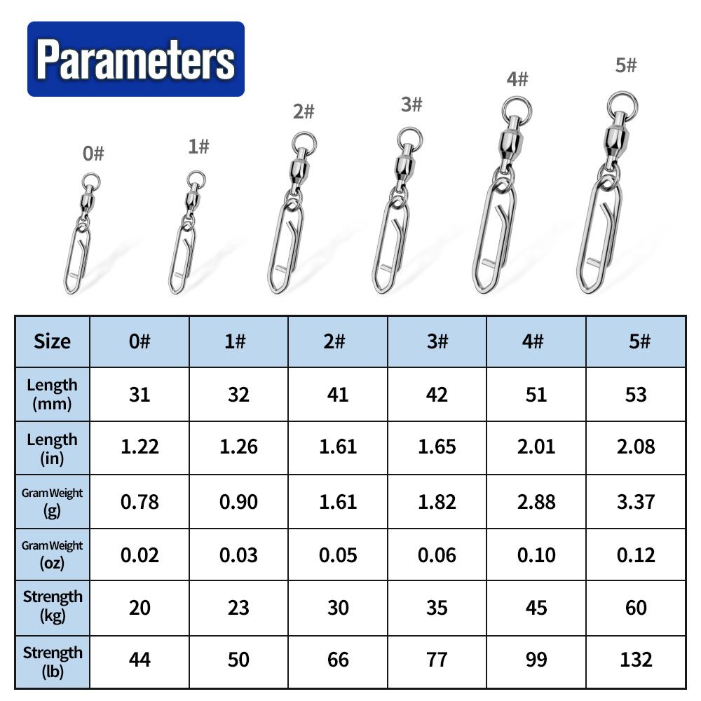 Bearing Stainless Steel Pointed Connector Figure-8 Swivel Double Snap Fishing Gear Accessories_viptrois.com