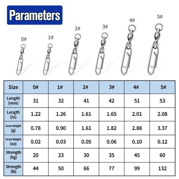 Bearing Stainless Steel Pointed Connector Figure-8 Swivel Double Snap Fishing Gear Accessories_viptrois.com
