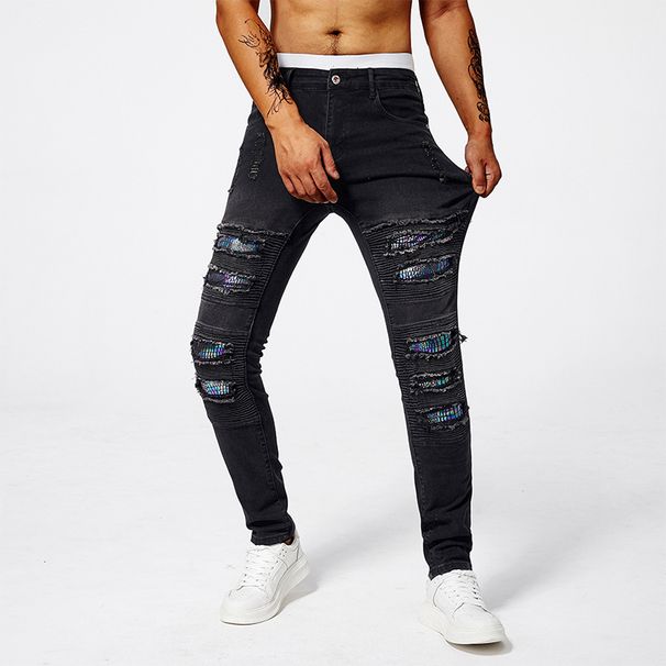 Men's Clothing Summer Thin Ripped Jeans Men's Slim Fit Skinny Jeans 2025 Trendy Brand Washed Beggar Casual Long Pants Men_viptrois.com