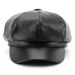 Octagonal Personality Women Spring Autumn Solid Color Smooth Leather Painter Hat Outdoor Street Warm Beret_viptrois.com