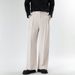 Cleanfit Men's Dress Pants Neapolitan Style Loose Fitting Black Slightly Flared Straight Leg Extended Wide Leg Trousers_viptrois.com