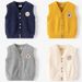 XUANMU Autumn Children's Vest School Style Boys Four Season Cartoon Bear Vests Knitted Baby Thin Outerwear Boys' WaistCoats XB045_viptrois.com