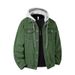 Autumn Winter Hooded Denim Jackets Men Casual Streetwear Outerwear Solid Color Loose Couple Denim Coats Hat Detachable Jacket_viptrois.com