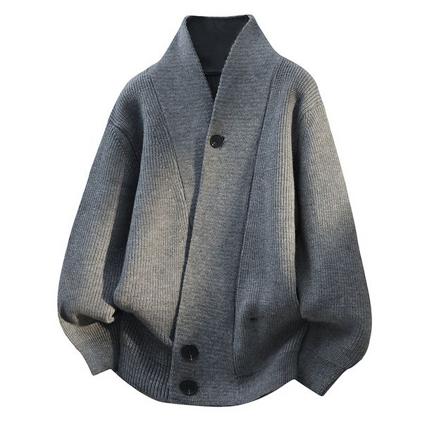 Men's Vintage Cable Knit Cardigan – Oversized Chunky Sweater Coat With Shawl Collar (M-4XL) | Old Money Style Winter Wear_viptrois.com