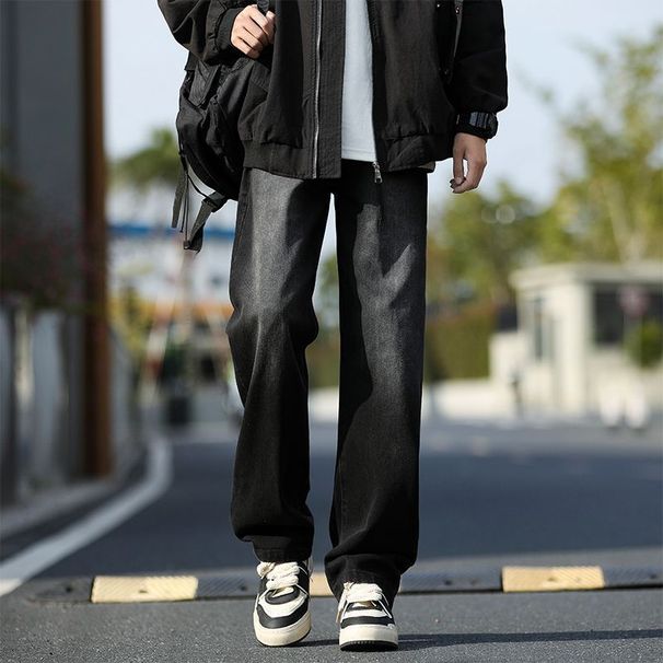American Style Trendy High Street Vibe Slim Fit Flared Washed Thin Jeans Men's Summer Hot Straight Pants_viptrois.com