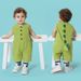 Qiletu New Summer 0 3 Years Old Infant Baby Romper Fresh Green Dinosaur Shape Sleeveless Romper_viptrois.com
