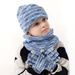 Mother & Kids new winter children's knitted gloves, hats, and scarves three piece set outdoor warm hat three piece set_viptrois.com