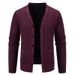 Men's Clothing Fleece-Lined Knit Cardigan Sweater Warm Winter V-Neck Pullover For Casual & Stylish Outfits (Available In 5 Classic Colors & 4 Sizes)_viptrois.com