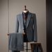 Men's Clothing Elegant Slim Fit Wedding Suit Set - Black / Charcoal / Navy Blue / Light Gray (Jacket + Vest + Pants / Jacket + Pants / Single Piece)_viptrois.com